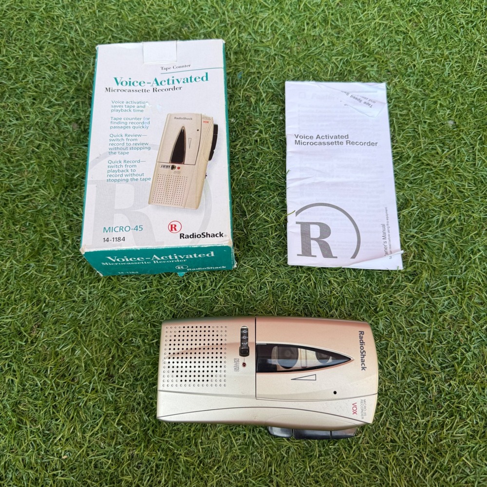 RadioShack Microcassette Voice Activated Recorder Model MICRO‎ 45 VOX Gold
